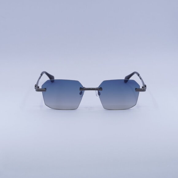 Palm Angels PERI10G QUARTZ 1007 Sunglasses Gunmetal Geometric Frame, Blue Lenses - Picture 3 of 11